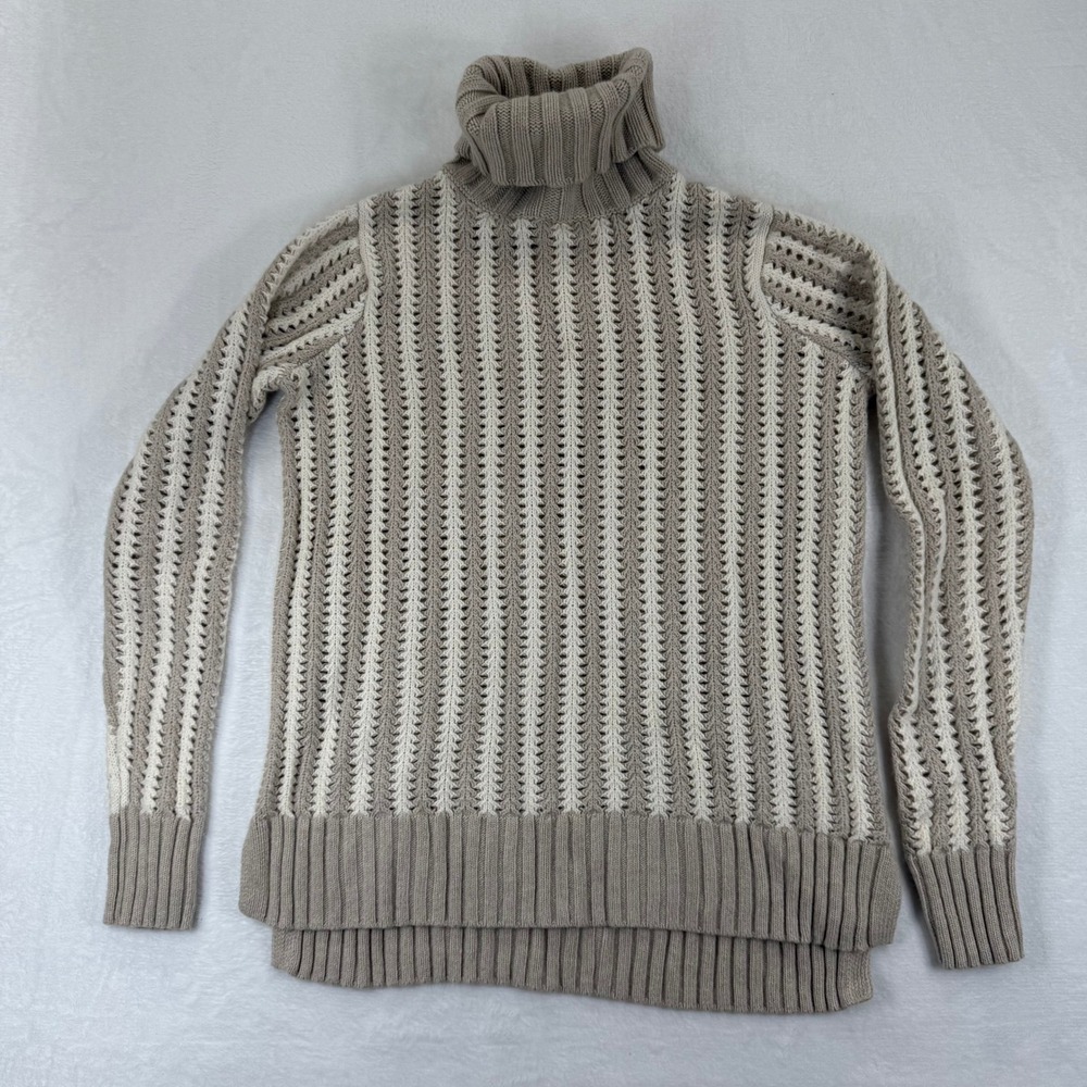 Tuckernuck Oatmeal/Ivory Pip Sweater Turtleneck sz XS Wool/Cashmere‎ Oversized